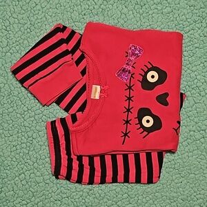 Gymboree monster magenta striped pajamas set